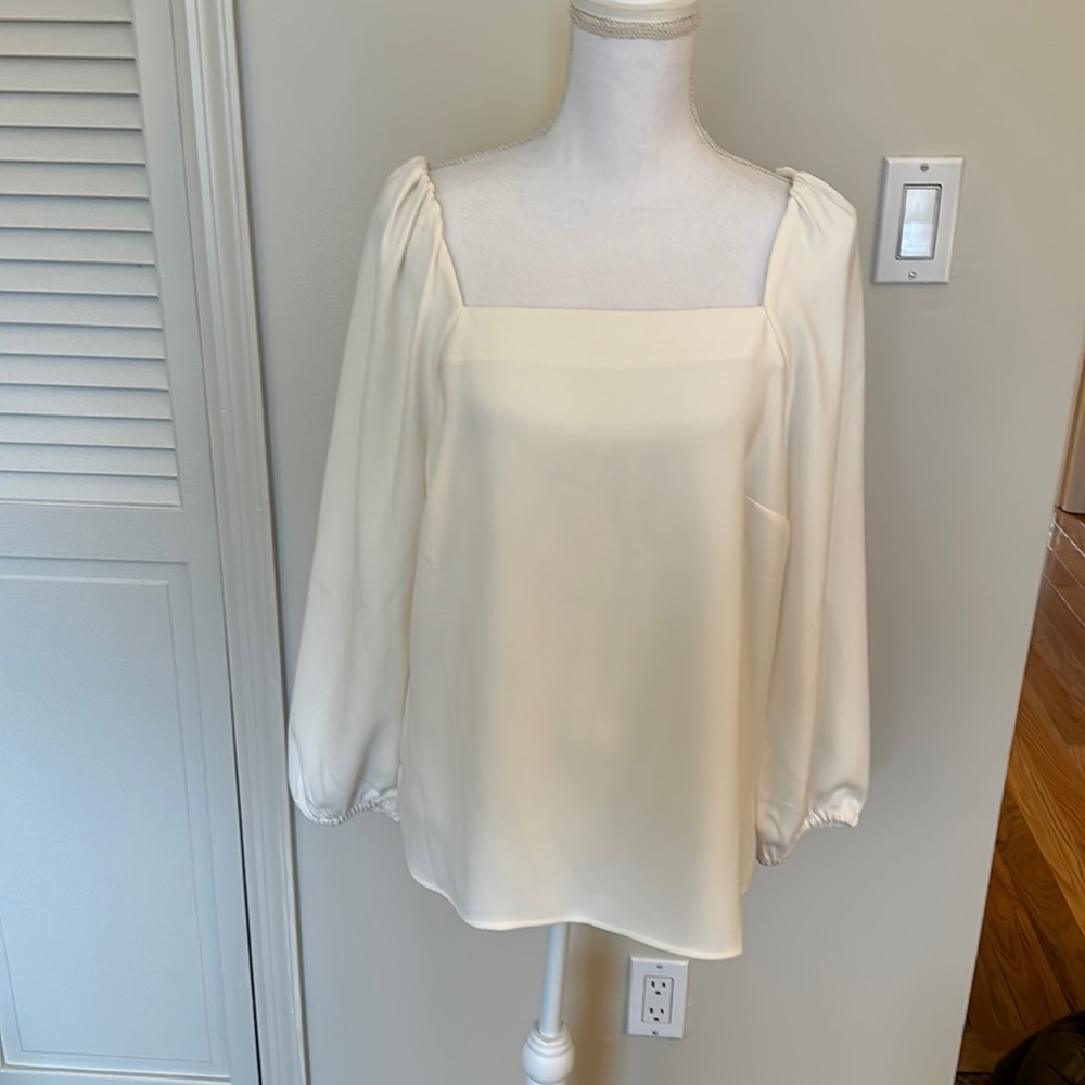 J. Crew White Crepe Top
